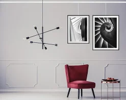 Cimaise Classic Rail 200 cm + vis & chevilles multimatériaux - Cimaise Tableau Artiteq Noir