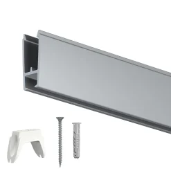 Cimaises XPO Rail 200cm + clips + vis et chevilles multimatériaux - Cimaise Tableau Artiteq Noir