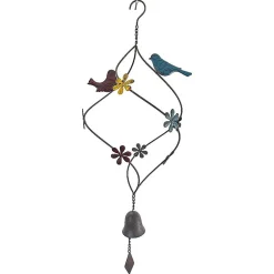 Cloche oiseaux colorés 29x23x74cm