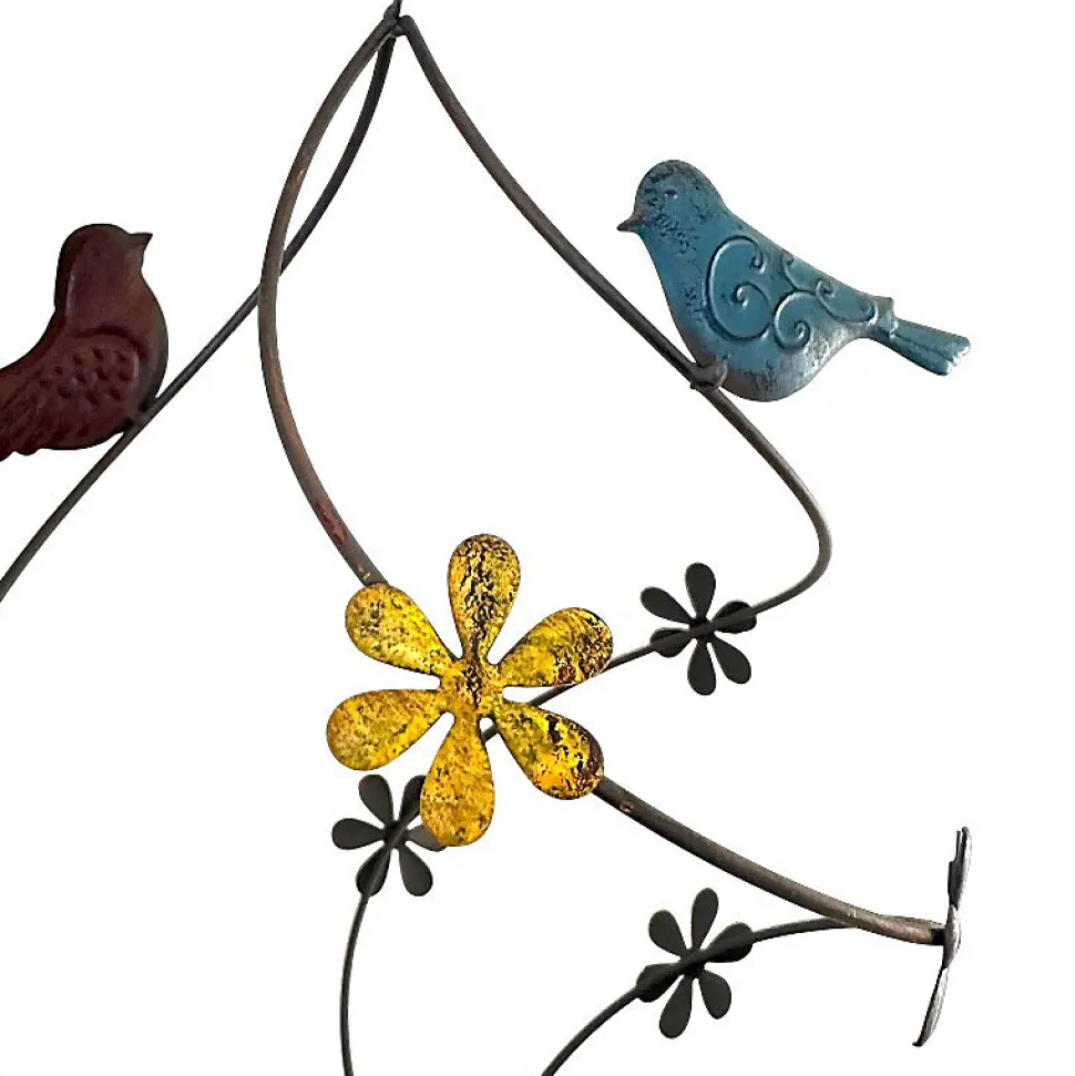 Cloche oiseaux colorés 29x23x74cm