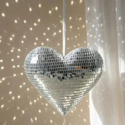 Coeur à facettes miroir 20x17cm