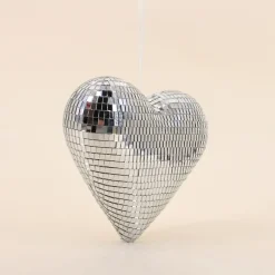 Coeur à facettes miroir 20x17cm
