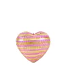 Coeur à facettes rayé bicolore 22x23cm