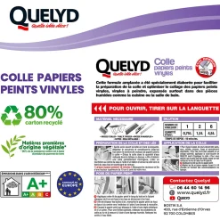 Colle en poudre - adaptée pour tout papiers peints vinyles - surface de couverture 32 m² - Quelyd 30601637