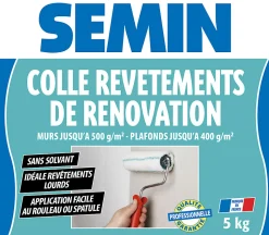 Colle Revêtements de Rénovation Lisse en Pâte Semin, Prête à l'Emploi, Intérieur, Seau de 5 kg (Lot de 2)