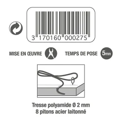 Cordon de suspension nylon avec pitons
