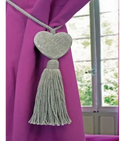 COSY - Embrasse Rideau Textile Pompon Cœur