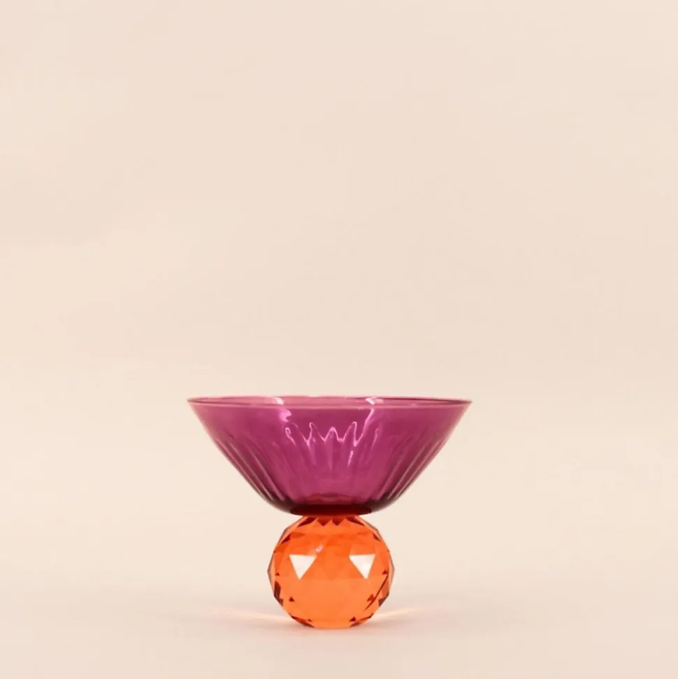 Coupe bicolore en cristal à facettes