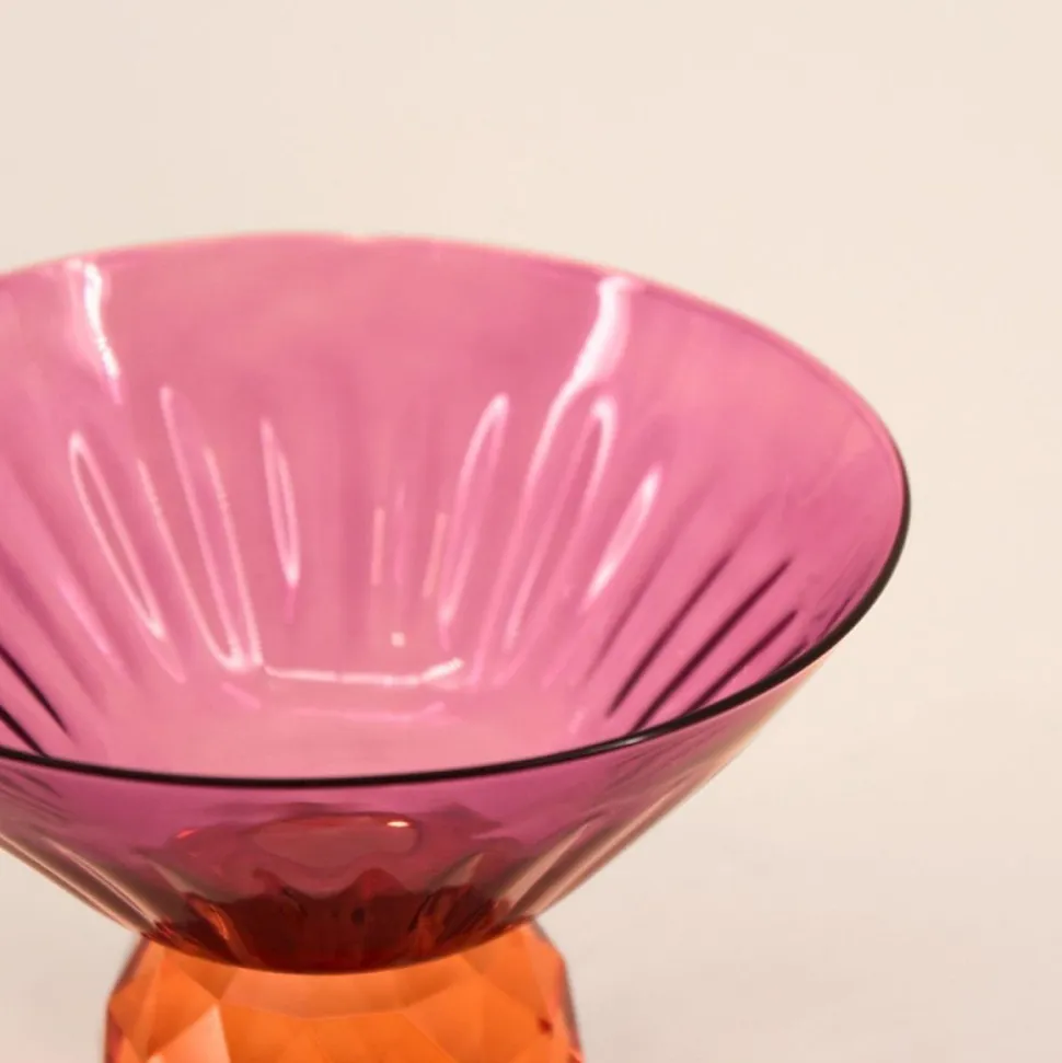 Coupe bicolore en cristal à facettes