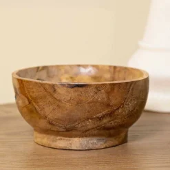 Coupe ronde en teck Butot 15x8 cm
