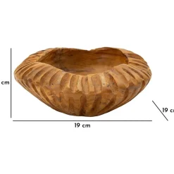 Coupe ronde en teck Geris 19x8 cm