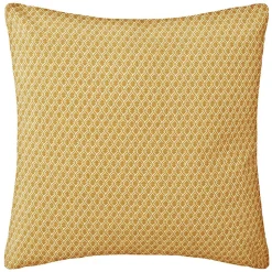 Coussin - motifs otto - coton - jaune ocre - 38x38 cm - Atmosphera
