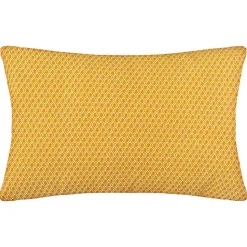 Coussin - motifs otto - coton - jaune ocre - 30X50 cm - Atmosphera