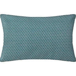 Coussin - motifs otto - coton - bleu canard - 30x50 cm - Atmosphera
