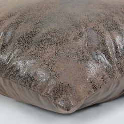 Coussin aspect cuir marron 40x40cm HAVANE