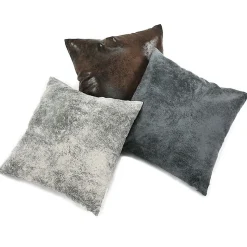 Coussin aspect cuir marron 40x40cm HAVANE