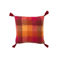 Coussin avec floche en textile multicouleur 45x45x10 cm