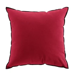 Coussin avec surjet en coton recyclé (50x50 cm - Bordeaux)