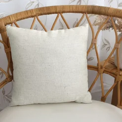 Coussin carré - Effet lin (40x40 cm - Blanc)