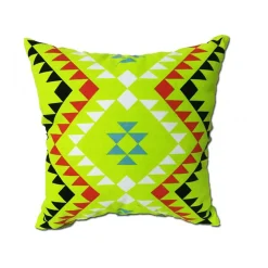 Coussin carré 45 cm avec motif tribal vert - TRIBE