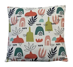 Coussin carré à motifs multicouleurs L.45 x l.45cm Deco&co