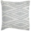 Coussin carré 40 x 40 cm coton brodé grands losanges gris - BEAM