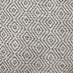 Coussin carré 40 x 40 cm coton brodé avec motifs losanges noirs - EMBER