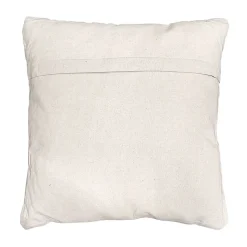 Coussin carré 40 x 40 cm coton brodé avec motifs losanges noirs - EMBER