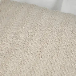 Coussin carré 40 x 40 cm en coton brodé en lignes beige - TWINKLE