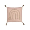 Coussin carré arc-en-ciel en polyester rose 40x40cm