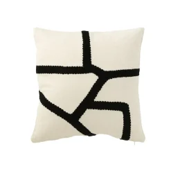 Coussin carré avec lignes en textile multicouleur 43x43x10 cm