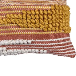 Coussin carré Deko & Co macramé terracotta L.45 x l.45 cm