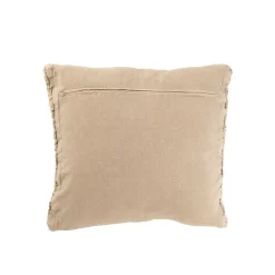 Coussin carré en coton beige 50x50x12 cm