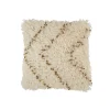 Coussin carré en coton blanc et doré 47x47cm