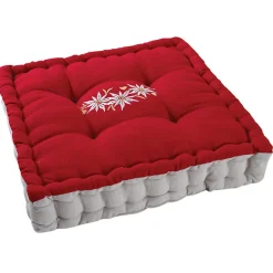 Coussin carré en coton et lin Edelweiss