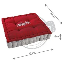 Coussin carré en coton et lin Edelweiss
