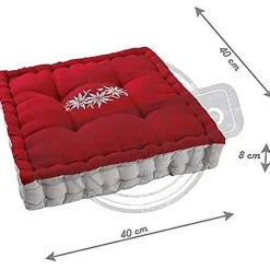Coussin carré en coton et lin Edelweiss