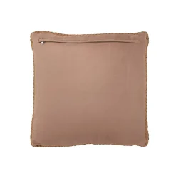Coussin carré en cuir marron 45x45x7 cm