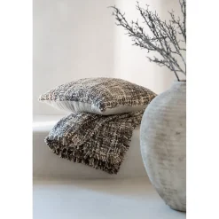Coussin carré en polyester marron 45x45x12 cm
