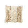 Coussin carré en polyester beige 45x45x12 cm