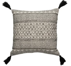 Coussin carré imprimé pompons Africa L.45 x l.45cm Deco&co