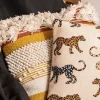 Coussin carré Leopold imprimé tigres beige L.45 x l.45cm Deco&co