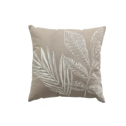 Coussin carré motif nature épuré (40x40 cm - Naturel)