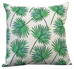 Coussin carré Palma feuillage tropical vert L.45 x l.45cm Deco&co