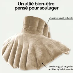 Coussin chauffant, tour de cou pour épaules et nuque - Beige - Vivezen
