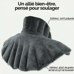 Coussin chauffant, tour de cou pour épaules et nuque - Noir - Vivezen