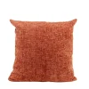 Coussin chiné en velours orange 45x45cm