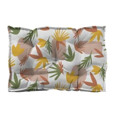 Coussin câle reins déperlant fleurs multicouleurs L.60 x l.10 x ep.40cm Ornami