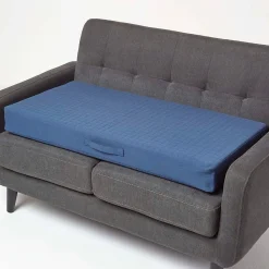 Coussin d'assise déhoussable pour canapé 2 places en coton, bleu marine - HOMESCAPES
