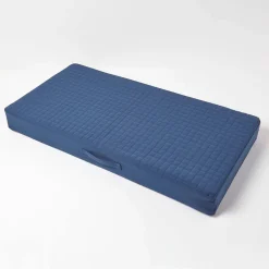 Coussin d'assise déhoussable pour canapé 2 places en coton, bleu marine - HOMESCAPES